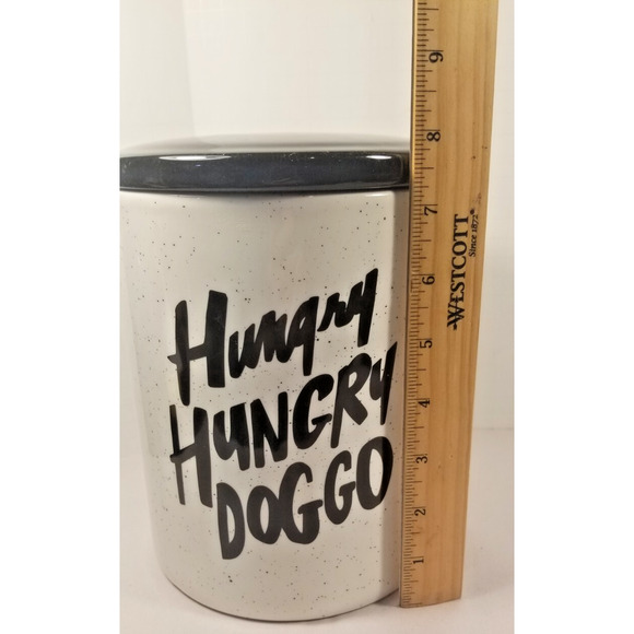"Hungry Hungry Doggo" Dog Treat Cookie Jar Easy Tiger Co. 8" x 6" Air Tight Lid - Picture 7 of 8